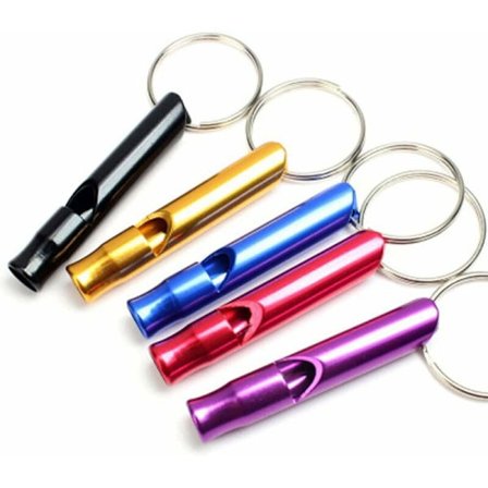 5 stk. Lille udendørs fløjte til vandreture Camping Klatring Aluminiumlegering Fløjte, Redningsdommer Nøglering Vedhæng Lille Gave Dekoration(