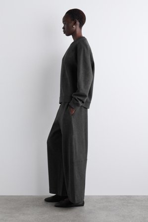 COS Femme Sweat En Coton in Gris