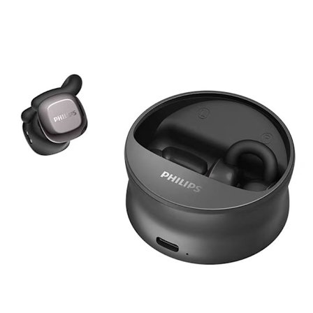 Philips TAQ4220 trådlösa Bluetooth-hörlurar med öronkrok, svarta