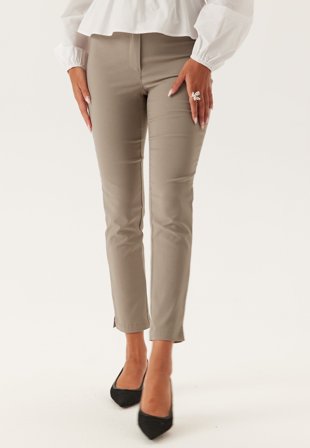 BUBBLEROOM-High Waist Stretchy Cropped Slit Trousers-34
