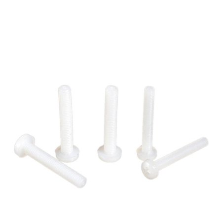 100 stk. M5*10 Plastik Nylon Skruer Runde Pan Korshoved Skrue Mødre Bolte