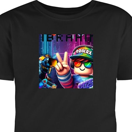 T-Shirt Søt blå Stitch-karakter med store ører og myk pels, gjentatt fluffy mønster med lekfull og barnevennlig stil