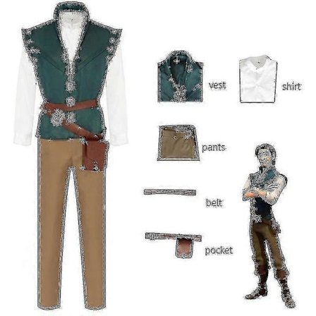 Flynn Rider Kostume Tangled Rapunzel Flynn Rider Prins Cosplay Kostume Uniform Dragter Halloween Tøj