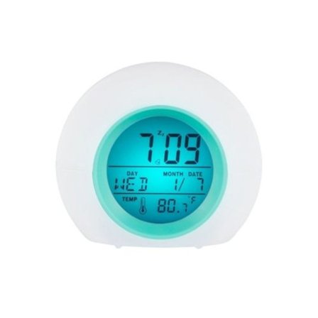 Rund alarmklokke med gradient og evighetskalender