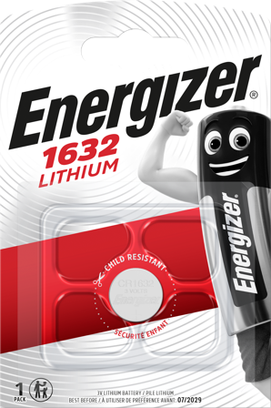 Energizer Lithium Knappecellebatteri CR1632, 3 V, Elfordeling & strømforsyning