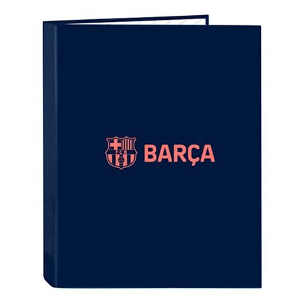 4-ring binder - safta - FC Barcelona - 26,5x33 cm - Hård ryg - Marineblå - Holdbar - Alsidig