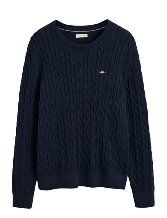 Shield Cotton Cable C-Neck Navy GANT
