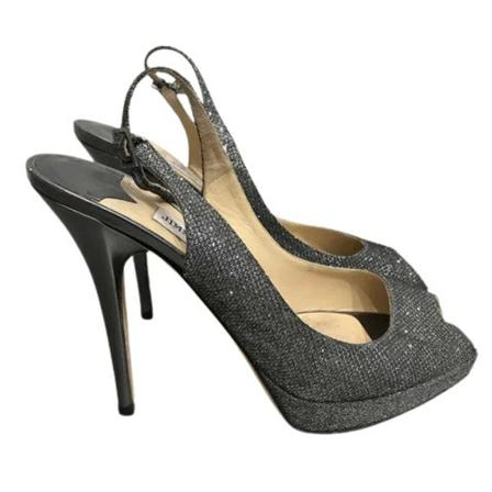 Jimmy Choo Pre-owned, Pre-owned Leathersandals Grijs, Dames, Maat:39 EU,leer