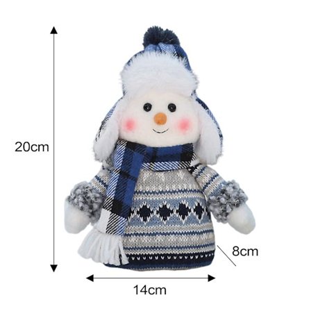 Søt Snømann Plysj Strikkedukke, Julehåndlaget Gave Juledekorasjoner Innendørs Jul Snømann Figurer