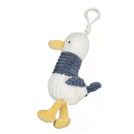 Søt plysjdukke Nøkkelring Tanking Ugly Duck Søt Dukke Rød Nett Ryggsekk Veske Anheng Måke Ornament (Blå Hvit + Blå Grå),