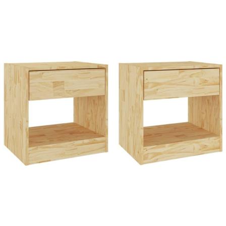Vidaxl Sängbord 2 St 40x31x40 Cm Massiv Furu Brun
