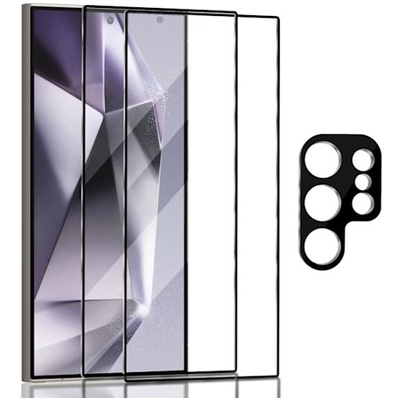 2-Pack SAMSUNG S24 ULTRA Näytönsuoja & 1-Pack linssinsuoja - Karkaistu Lasi 9H - Super laatu 3D