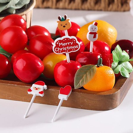 Glædelig jul frugtgaffel børnekage frugt tandstikker Bento frokost Bento fest