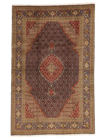 Itämainen Tabriz 40 Raj Matot Matto 196X315 Ruskea/Musta Villa, Persia/Iran