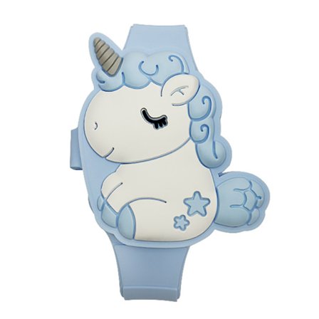 Söt Unicorn Cartoon LED elektroniska silikonklockor Pojkar Flickor Gift Flipping Watches