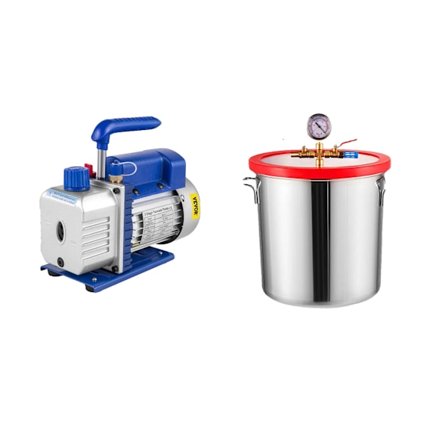 Vakuumpump och kammarsats, 3 CFM pumpningshastighet, maximal driftstemperatur 160oF,20 L (5 gallon)
