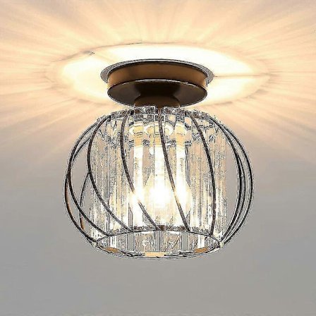 Moderne Kristall Taklampe E27 LED Taklampe Mini Krystallkrone for Kjøkken Spisestue Soverom Gang Entré