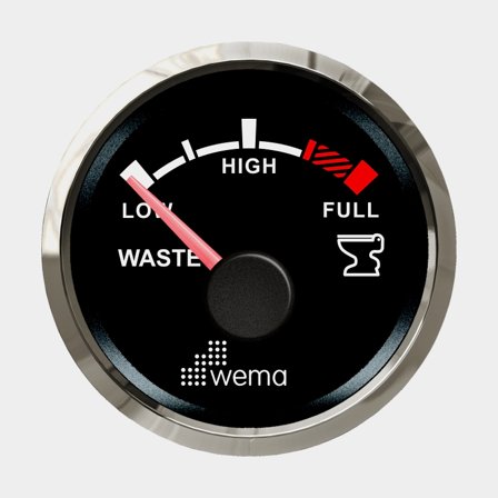 Septiktanksinstrument NMEA2000 svart Silverline