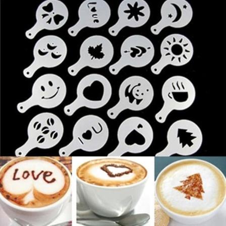 Luo upea kahvitaide 16 kpl/erä Coffee Latte Cappuccino -stensiileillä - Paranna kahvielämystäsi kauniilla malleilla