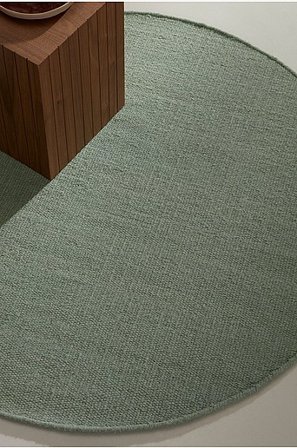 Jotex - Rund Ullmatta Bomull - Ull - Viskos Grön Enfärgat ROW - Köp Ullmattor hos Jotex