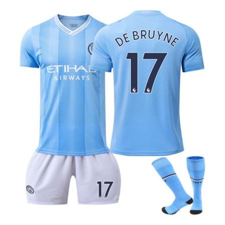 Manchester City DE Bruyne nr. 17 fodboldtrøje 22(height 130-135cm, weight 26-29KG