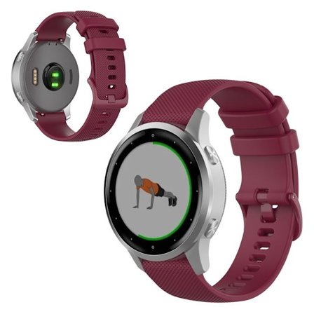 Garmin Vivomove 3S / Vivoactive 4S silikonikellonauha - Viininpunainen