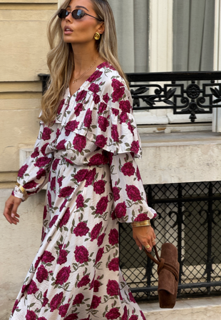 Emelie Olson X Bubbleroom-Printed Frill Blouse-XS