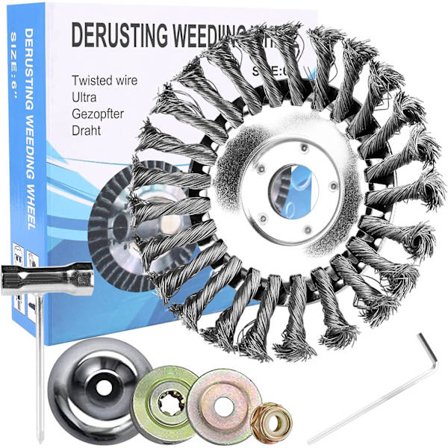 Ukrudtsbørste trimmer, ukrudtsbørste til buskrydder med 25,4 mm hul, professionel trimmer ukrudts stålbørste til friklippere og ukrudts trimmer børste