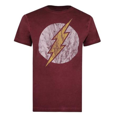 Flash Herr Logotyp Tvättad T-shirt S Vintage Burgundy