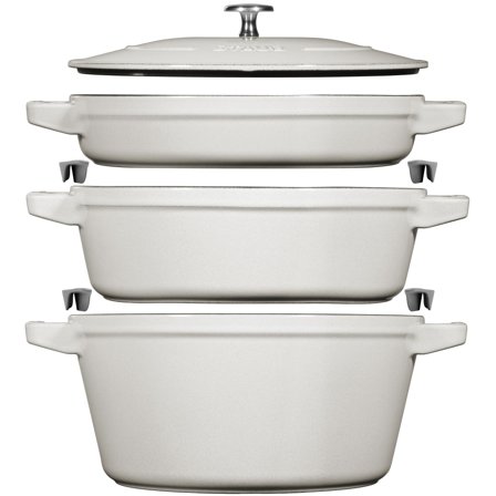 Staub Valurautapatasetti 24 cm, Valkotrulli