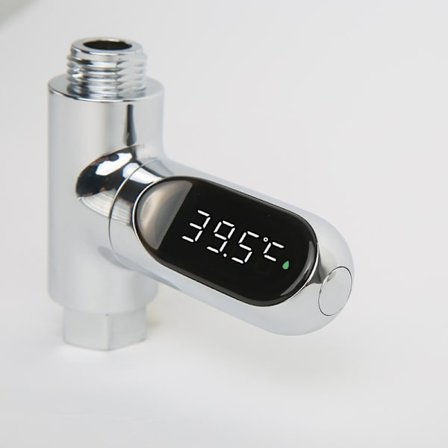 Duschtermometer, Babybadtermometer, LED-digital duschtemperaturdisplay, Celsius/Fahrenheit-display, 360° drehbarer Bildschirm, P
