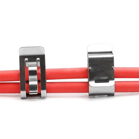 Kabelklemme i rustfrit stål til solcelleanlæg - 10-pak