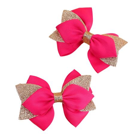 Ncmama Solid Ribbon Staplade Hår Bågar För Flickor Med Rhinestone Handgjorda Bow Hår Clips Prinsess Stylen Tjejer Hår Tillbehör 31 8x10cm 2pcs 20g