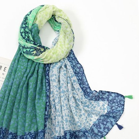 Grönt blad-sjal, 180-85cm