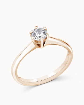 Solitärring Annie 18K Roséguld Naturlig Diamant 0.50 Carat - Förlovningsringar & Vigselringar hos Vanbruun