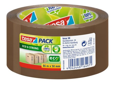 TESA Packtejp Eco & Strong 50mmx66m brun - Lyreco - Emballage och lagerutrustning - Packtejper - Packtejp PP
