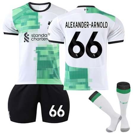 2023-2024 Liverpool borta barnfotbollströja, kit nr 66 Alexander-Arnold