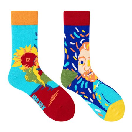 5 par Många stilar av AB-strumpor asymmetriska kreativa trendiga strumpor roliga par mandarinanka färgade mellanhöga strumpor