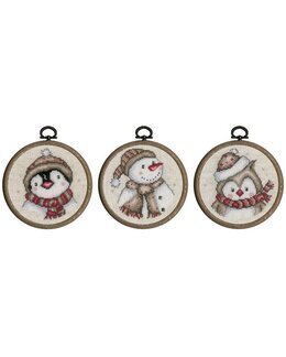 Broderikit Tavlor Pingviner 3-pack