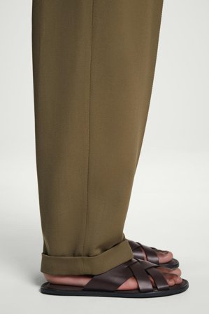 COS Men's Woven Leather Sandals in Brown