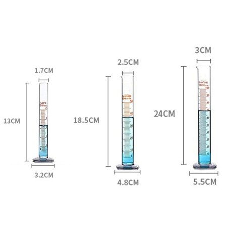 3st Glas Lab Bägare Mätcylinder Milliliter Mätning
