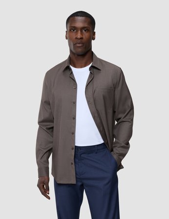 Shaping New Tomorrow - Siena Shirt - Dark Chestnut Melange - Herren - Größe S