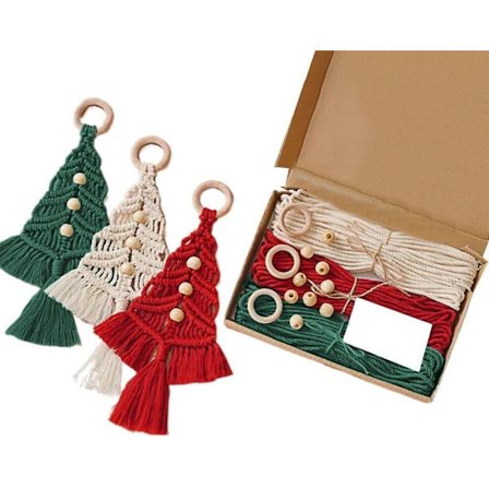 3-farvet juletræs-håndværkssæt, juletræspyntsæt til voksne og børn