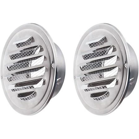 2 stk. Runde Ventilationsriste Ventilationsrist Ventilationsrist 100 mm Rustfrit Stål Ventilationsrist Beskyttelsesrist med Anti-Insekt N