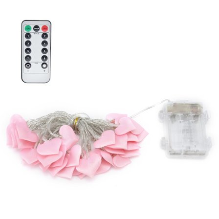 40LED Ljusslinga Rosa Hjärtaformad Stämningsbelysning för Alla hjärtans dag-fest Varmvit 4m