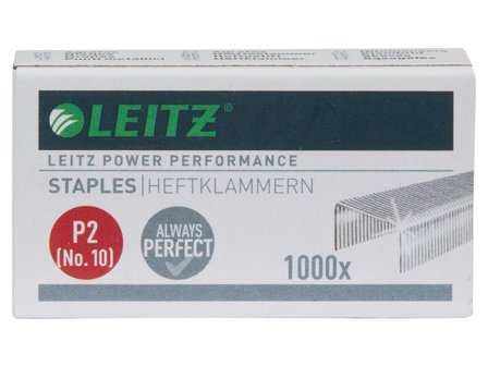 Leitz Häftklammer Power Performance P2 No. 10-klamrar, 4 mm benlängd, galvaniserat stål 1000/fp - Lyreco - Kontorsmaterial - Till skrivbordet - 