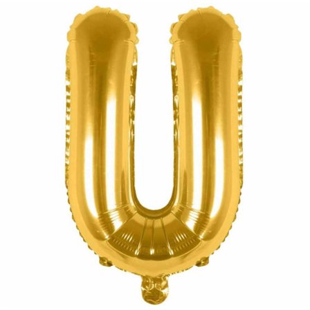 Kirjepallo kulta 80cm iso kirjain: u