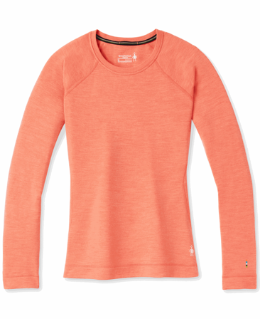 Smartwool Women's Classic Thermal Merino Base Layer Crew Sunset Coral Heather