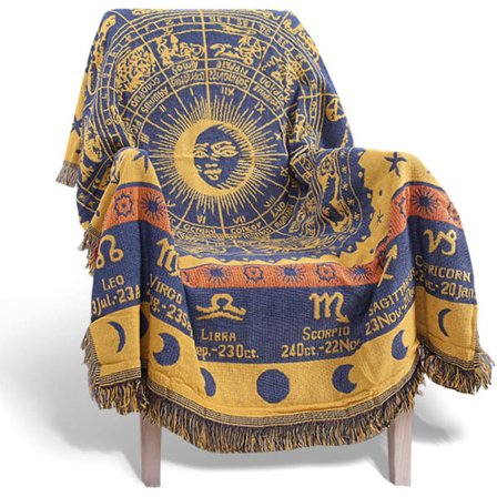 Boho Vævet Tæppe Reversible Bomuld Boheme Gobelin