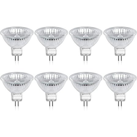 Halogeenilamppu Gu5.3 Mr16 35w 12v Lämmin Valkoinen 2800k Himmennettävä, Lasikansi 400 Lumenia 2-nastainen Vaihtospotti, 8 kpl Cisea